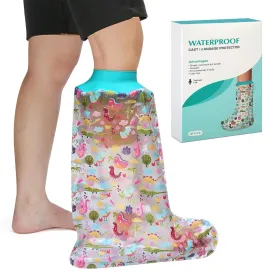 100% Waterproof Kids Cast Cover for Shower Leg Kids, Reusable Child Cast Covers for Foot After Surgery, Watertight Toddler Foot Protector to Keep Wound & Bandages Dry
