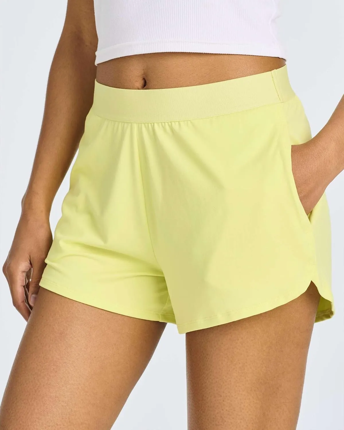 4 Pack: Women's 3" Dry-Fit Dolphin Running Shorts with Pockets - Athletic Gym Workout Basketball Sports Shorts