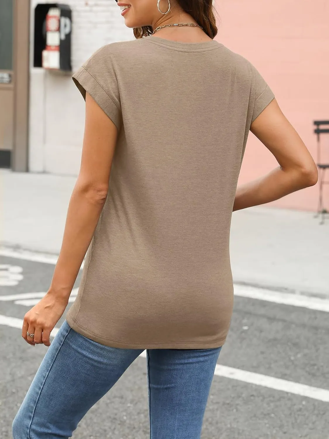 AUTOMET Womens Cap Sleeve Summer Tops Business Casual T Shirts Dressy Spring Fashion Outfits Cute Trendy Clothes 2025