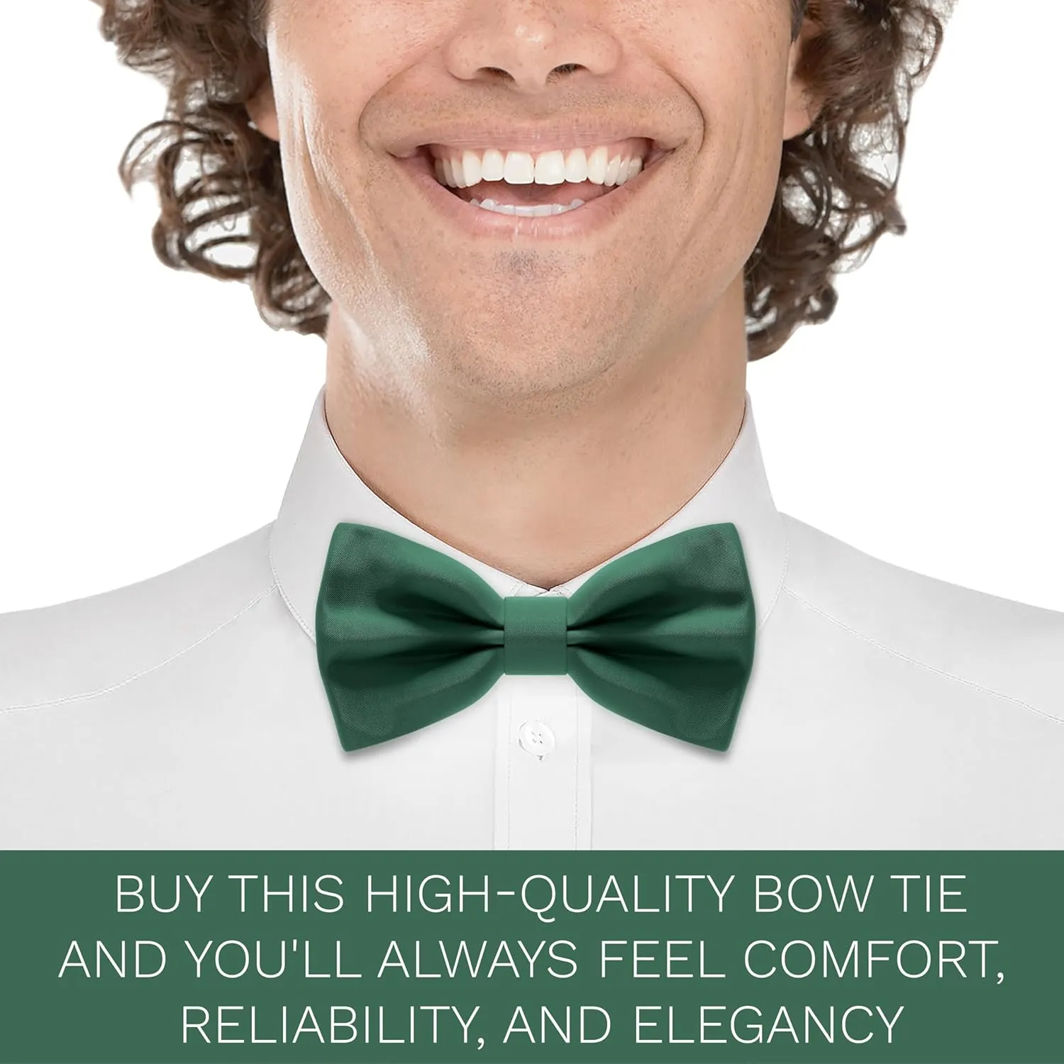 Bow Tie House Satin Classic Pre-Tied Bow Tie Formal Solid Tuxedo for Adults & Children