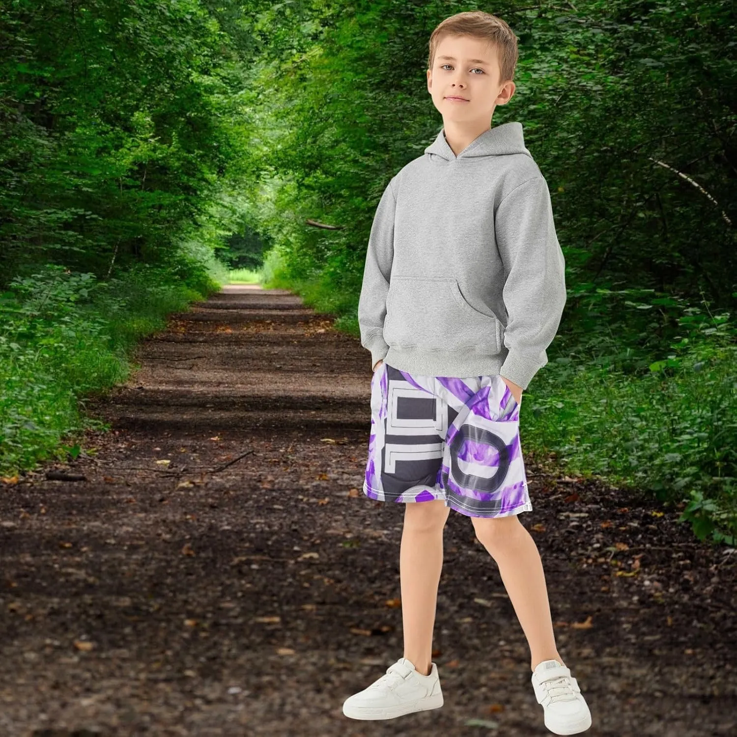 Boys Athletic Shorts Size 7-15 Boys' Casual Shorts with Pockets Elastic Waist Summer Kids Bottom for Sports Homewear