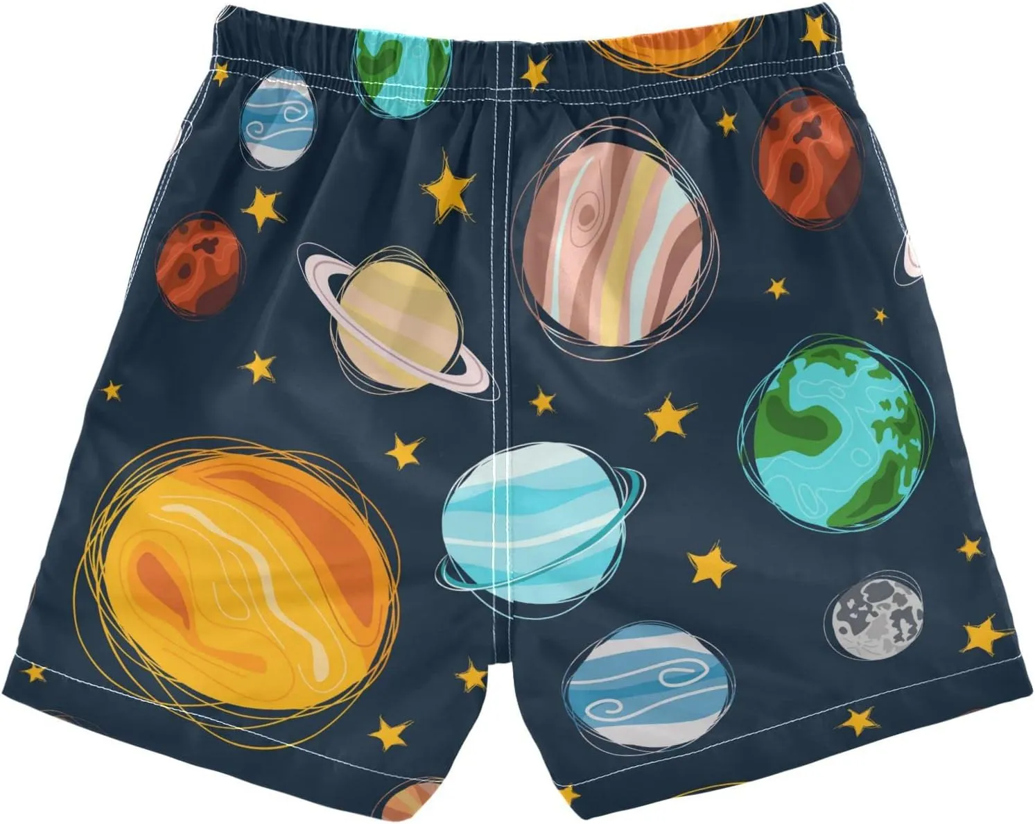 Boys Swim Trunks with Boxer Brief Liner, Ice Cream Cone Boys Swimwear Quick Dry Bathing Suit Toddler Swim Trunks