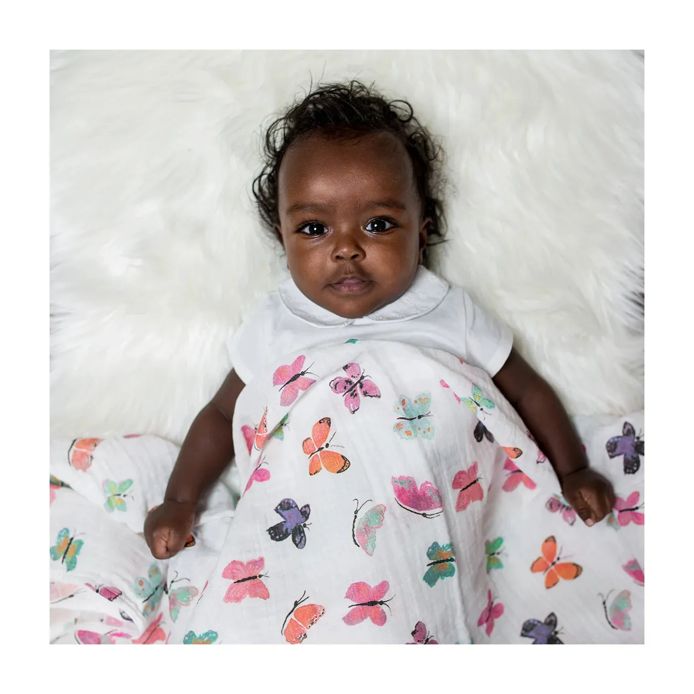 Cotton Muslin Swaddle - Butterfly | Lulujo