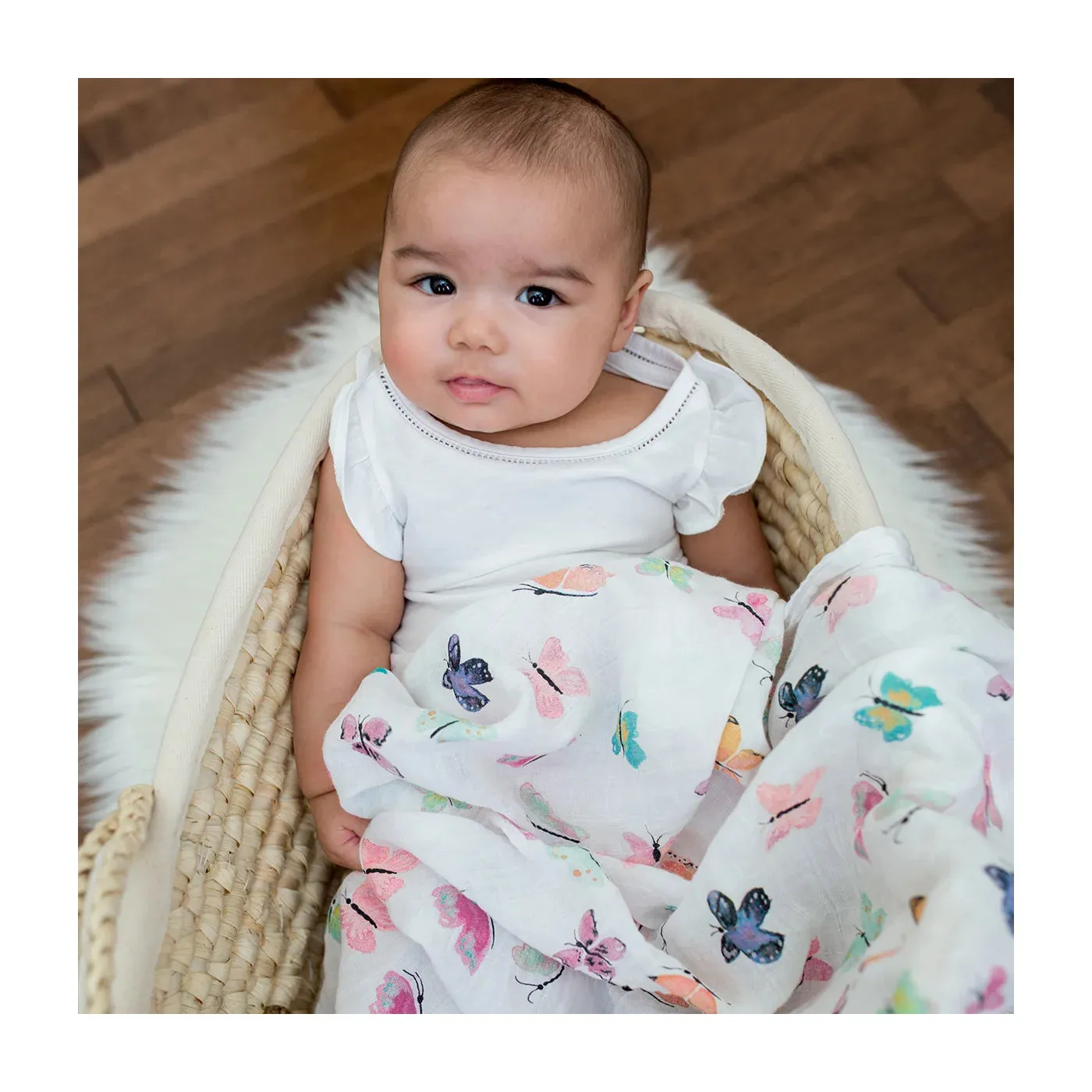 Cotton Muslin Swaddle - Butterfly | Lulujo