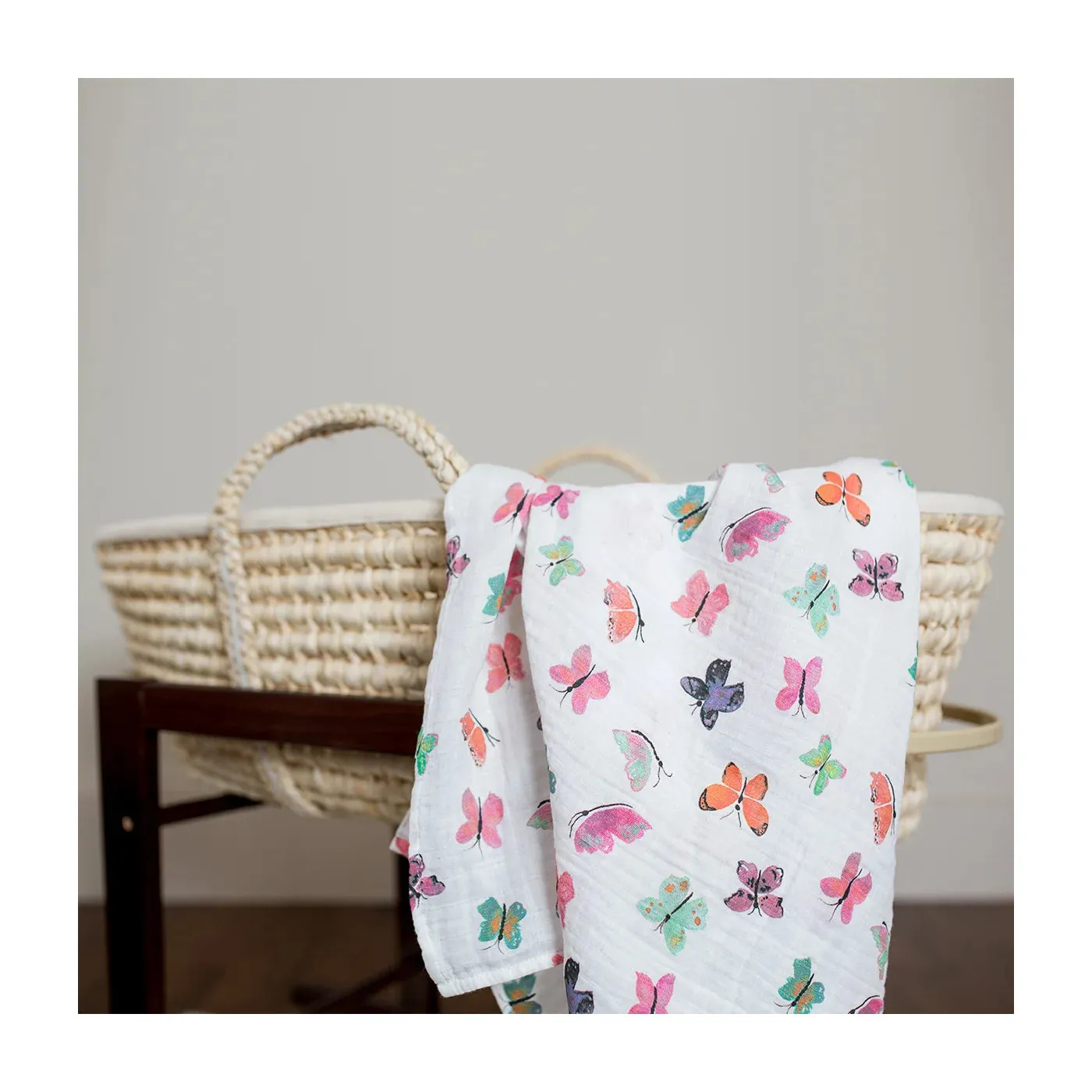 Cotton Muslin Swaddle - Butterfly | Lulujo