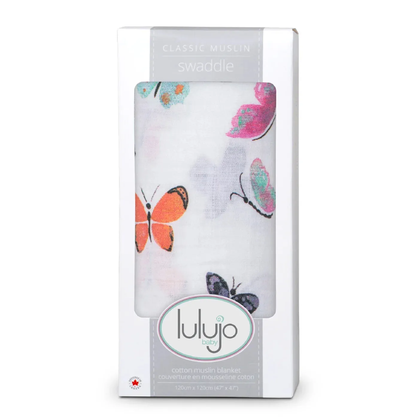 Cotton Muslin Swaddle - Butterfly | Lulujo