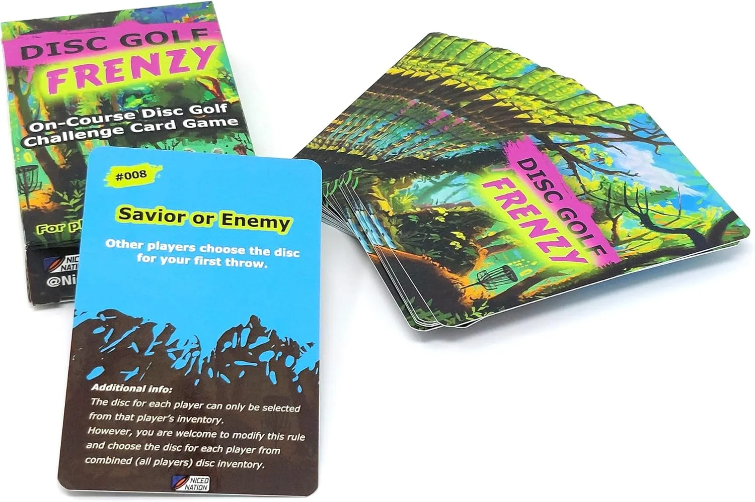 Disc Golf Frenzy  On-Course Disc Golf Challenge Card Game  Exciting, Competitive and Fun Challenge Cards for Disc Golf  for Players of All Skill Levels  2-5 Players