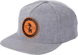 Everyday California Marine Layer Snapback Grey Surfing Hat - Flat Brim Baseball Style Cap with Vegan Leather Patch