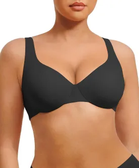 FeelinGirl Bras for Women Unlined No Padding Comfort Underwire Plus Size Full Coverage Seamless Plunge Everyday Bras