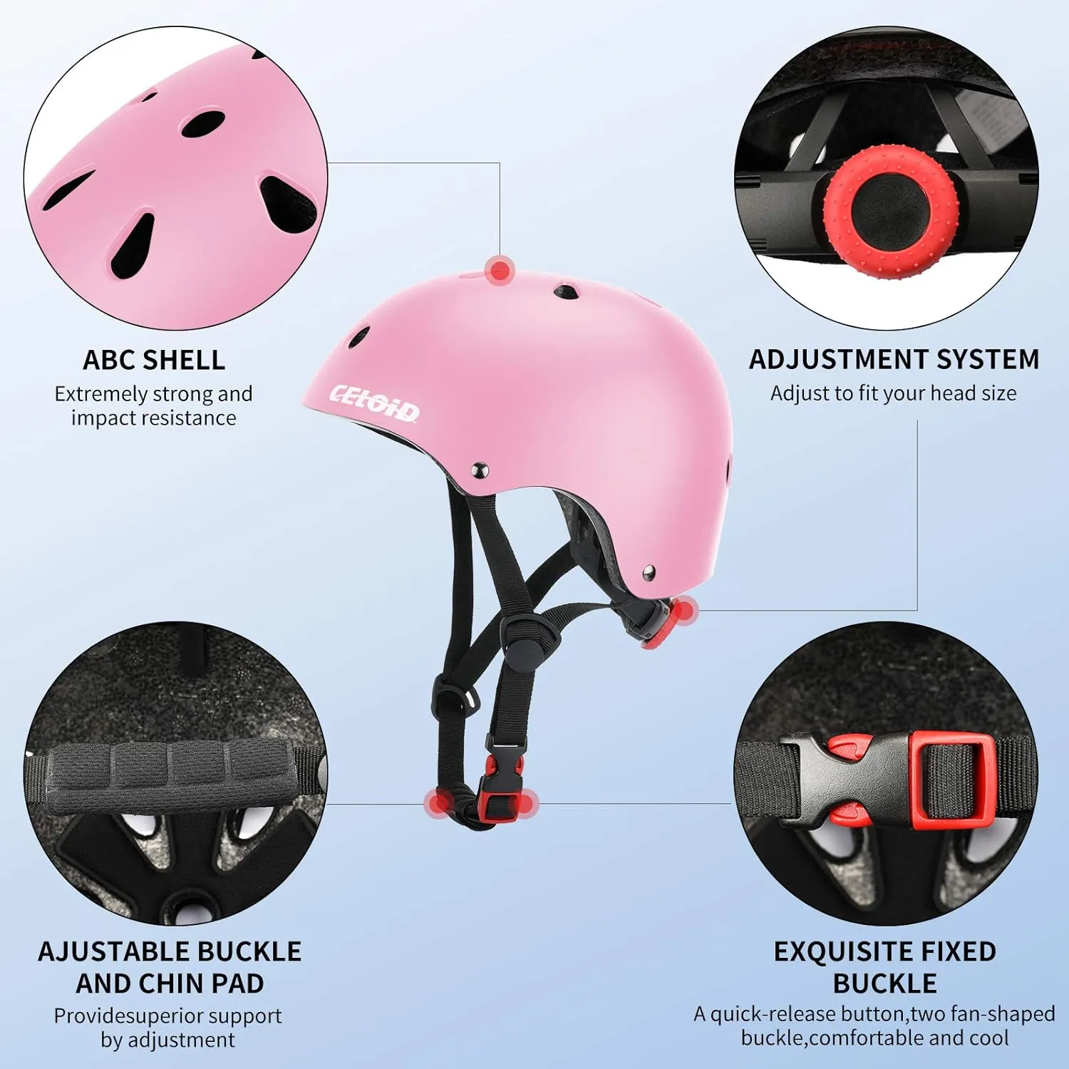 Kids Bike Helmet,Toddler Skateboard Helmets for Ages 2-3-5-8-14 Years Boys GirlsAdjustable Multi-Sport Bicycle Skateboarding Football Roller Skating Scooter Rollerblade Balance Bike Helmet