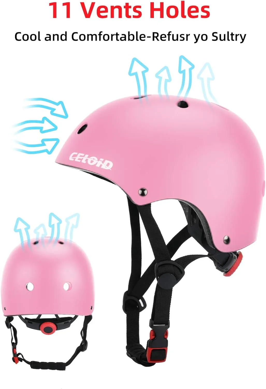 Kids Bike Helmet,Toddler Skateboard Helmets for Ages 2-3-5-8-14 Years Boys GirlsAdjustable Multi-Sport Bicycle Skateboarding Football Roller Skating Scooter Rollerblade Balance Bike Helmet