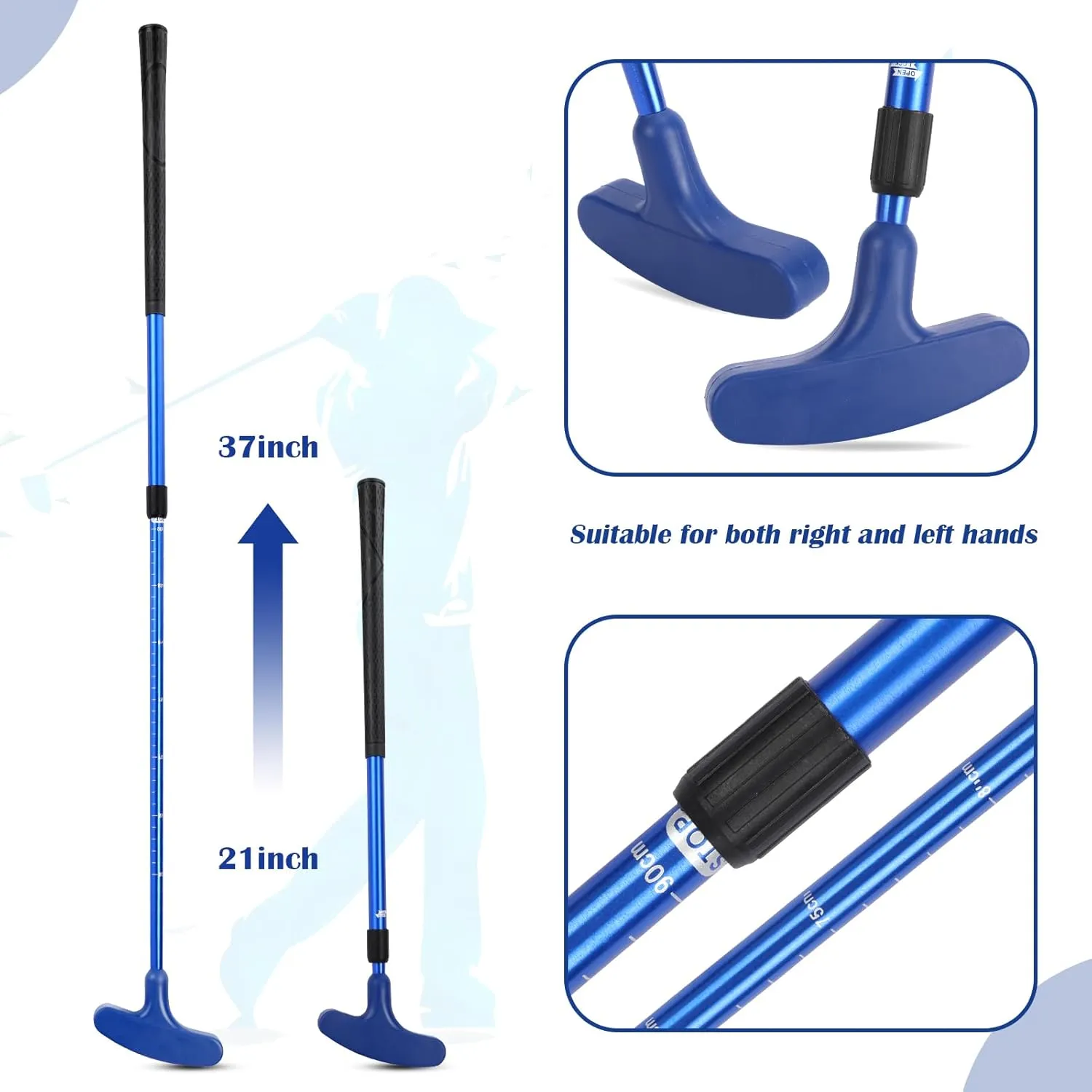 Leyndo 8 Pack Golf putters for Men and Women Two Way Mini Golf Putter Adjustable Length Right or Left Handed Golfers Kids Clubs Set for Teenagers Junior Adult