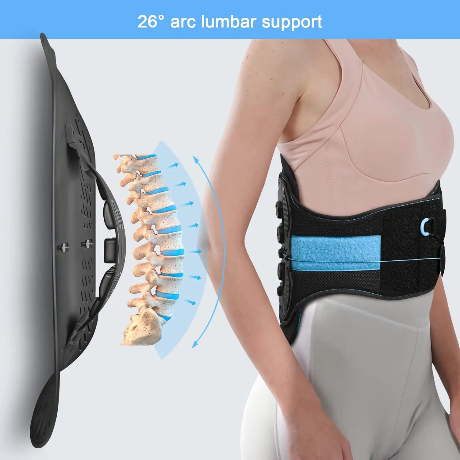 LSO Back Brace with Maximum Decompression Plate&Adjustable Arch Back Support,Dual Pulley System Lumbar Support Belt for Herniated Disc Pain Relief,Spine Stenosis,Sciatica,Scoliosis(2X3XL fit belly