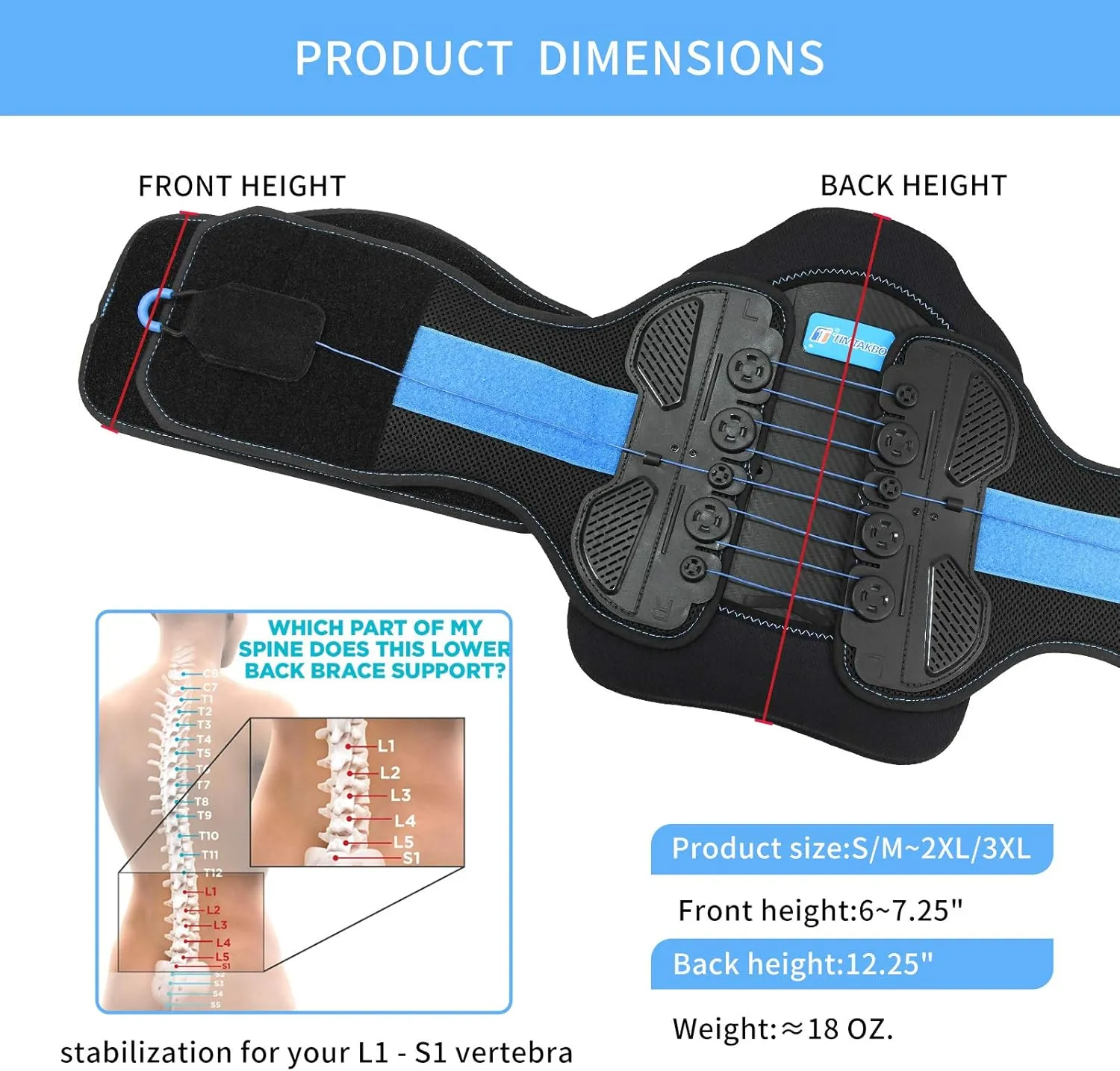 LSO Back Brace with Maximum Decompression Plate&Adjustable Arch Back Support,Dual Pulley System Lumbar Support Belt for Herniated Disc Pain Relief,Spine Stenosis,Sciatica,Scoliosis(2X3XL fit belly