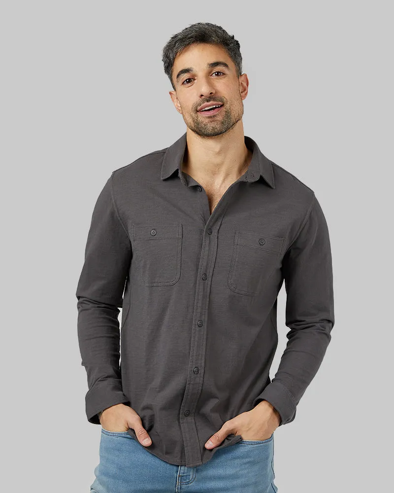 MEN'S SOFT WASH KNIT LONG SLEEVE BUTTON-UP