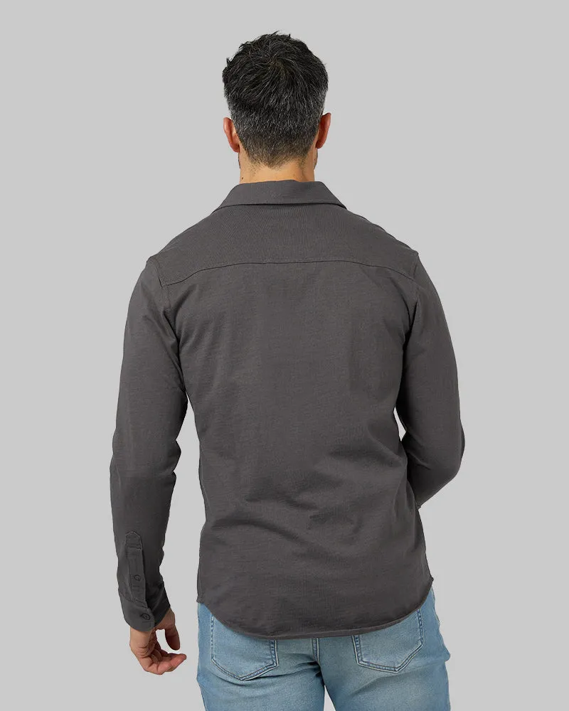 MEN'S SOFT WASH KNIT LONG SLEEVE BUTTON-UP