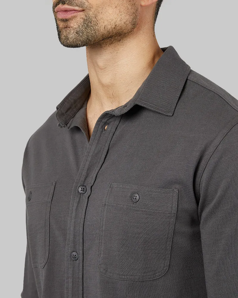MEN'S SOFT WASH KNIT LONG SLEEVE BUTTON-UP