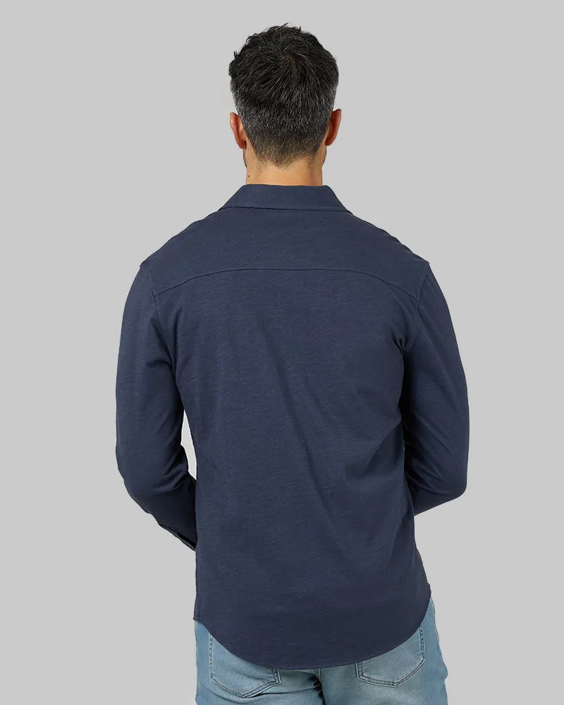 MEN'S SOFT WASH KNIT LONG SLEEVE BUTTON-UP