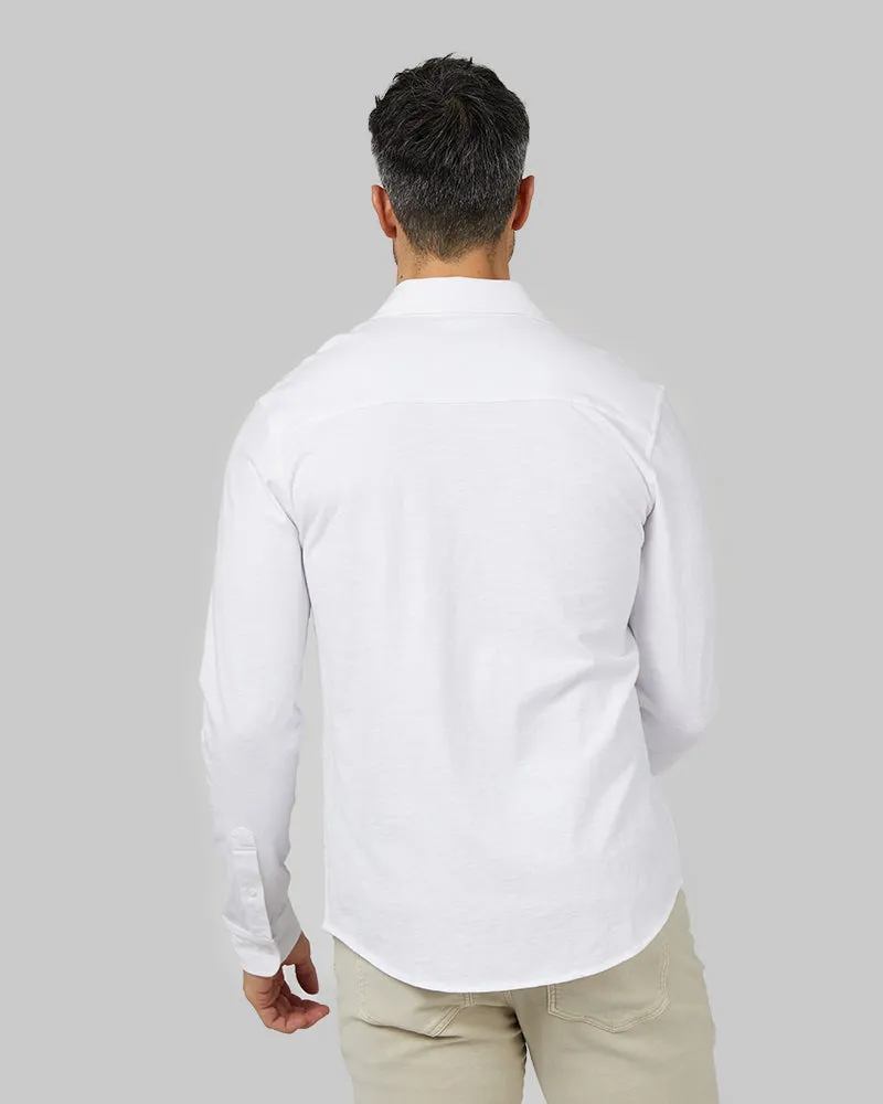 MEN'S SOFT WASH KNIT LONG SLEEVE BUTTON-UP