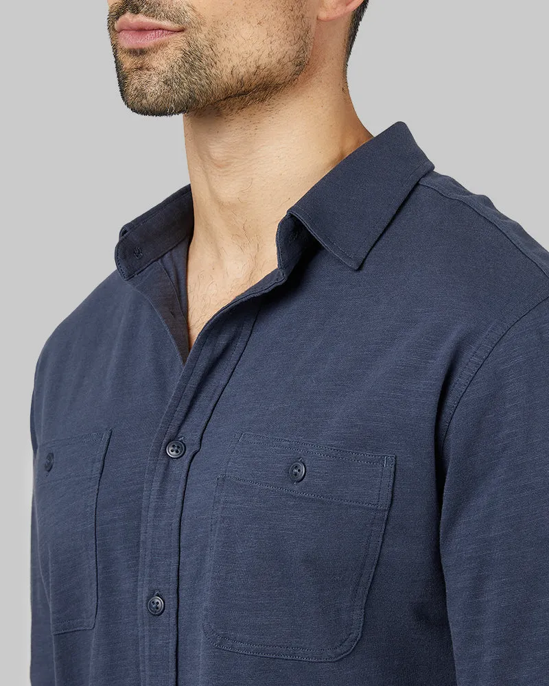 MEN'S SOFT WASH KNIT LONG SLEEVE BUTTON-UP