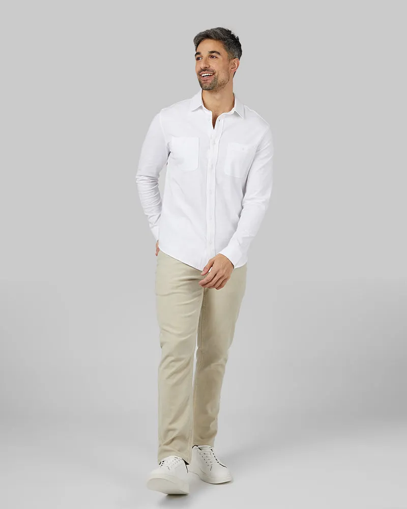 MEN'S SOFT WASH KNIT LONG SLEEVE BUTTON-UP