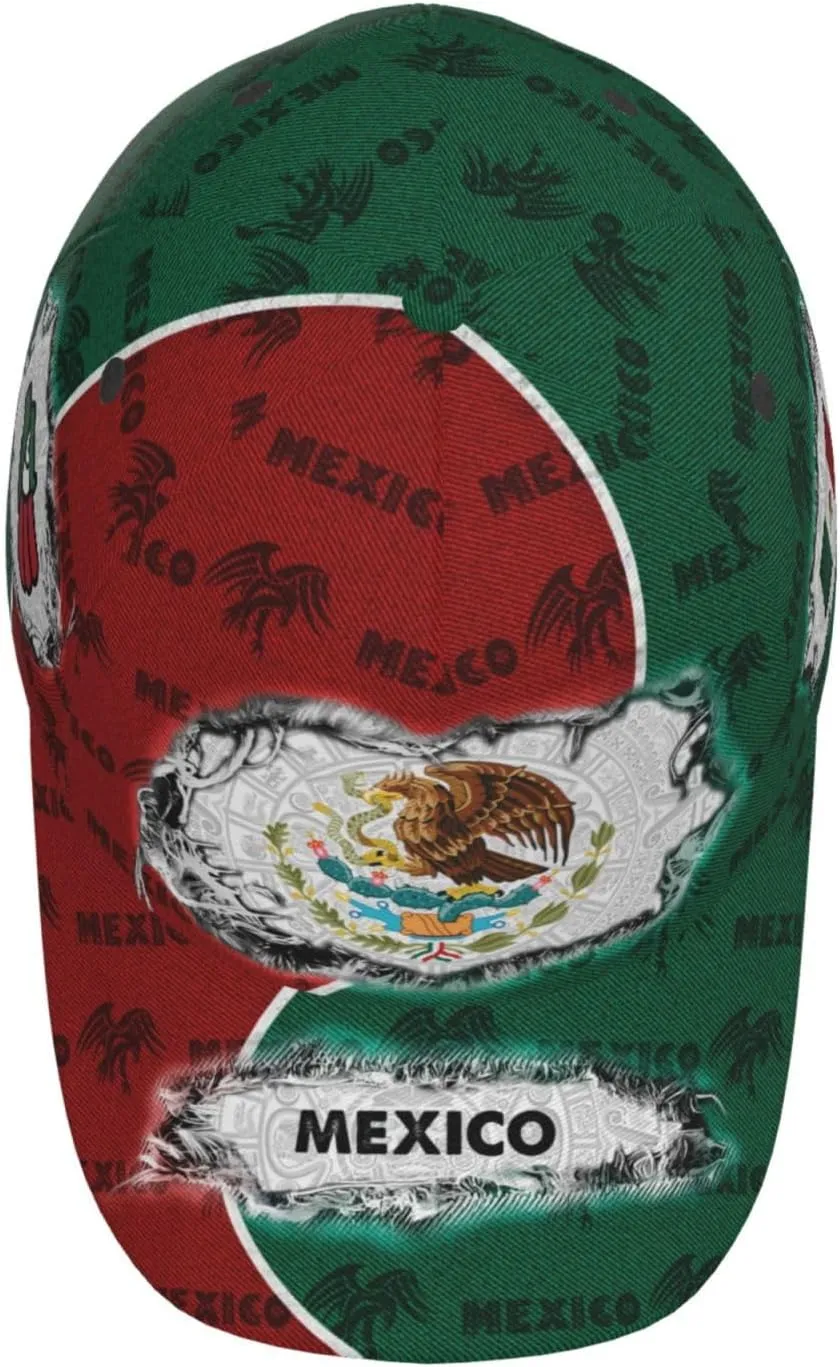 Mexican Eagle Baseball Cap Unisex Mexican Flag Hat Patriotic Baseball Cap Novelty Mexico Hat for Men and Women