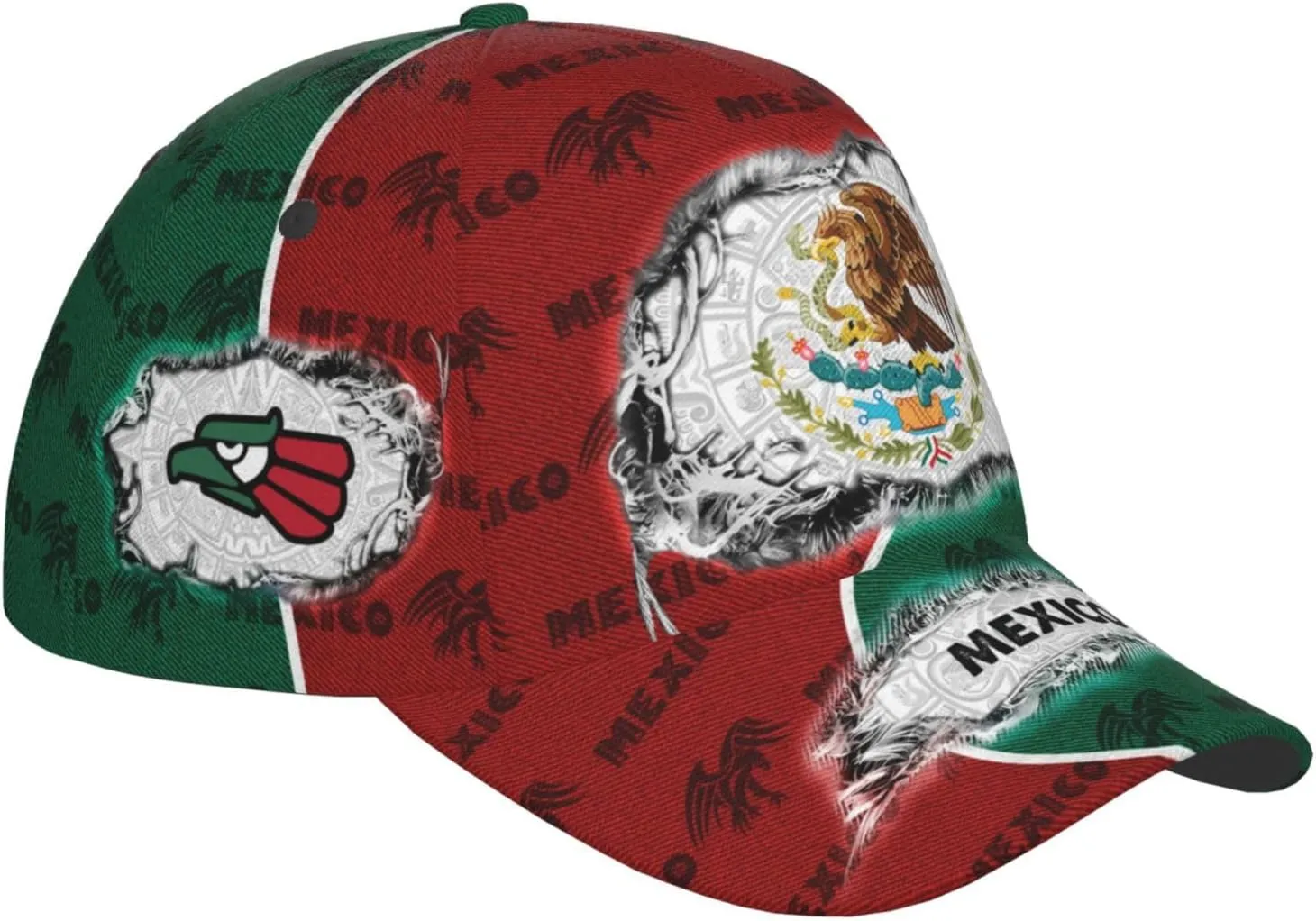 Mexican Eagle Baseball Cap Unisex Mexican Flag Hat Patriotic Baseball Cap Novelty Mexico Hat for Men and Women