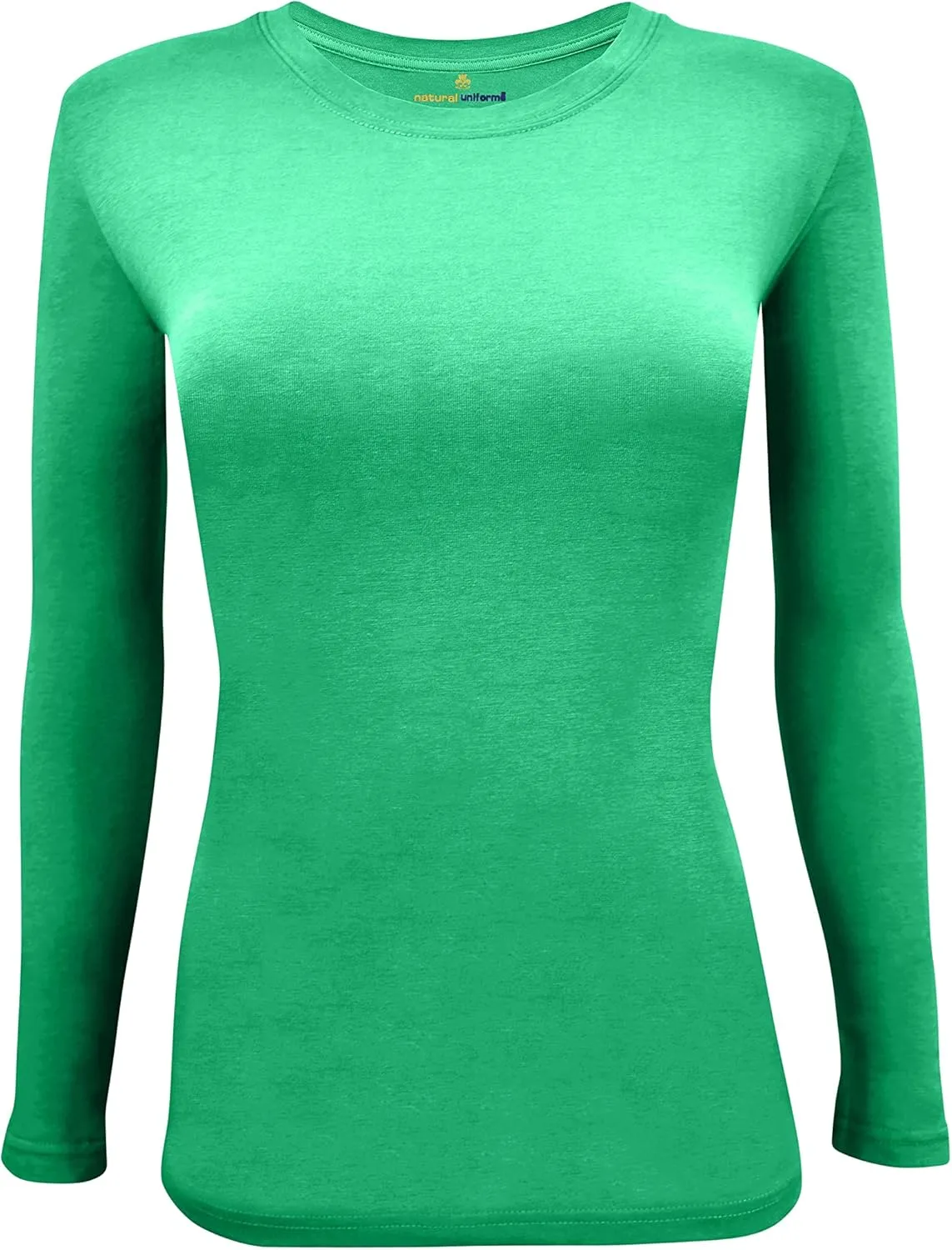 Natural Uniforms Women's Under Scrub Tee Crew Neck Long Sleeve T-Shirt Pack of 2 - Multi Pack of 2