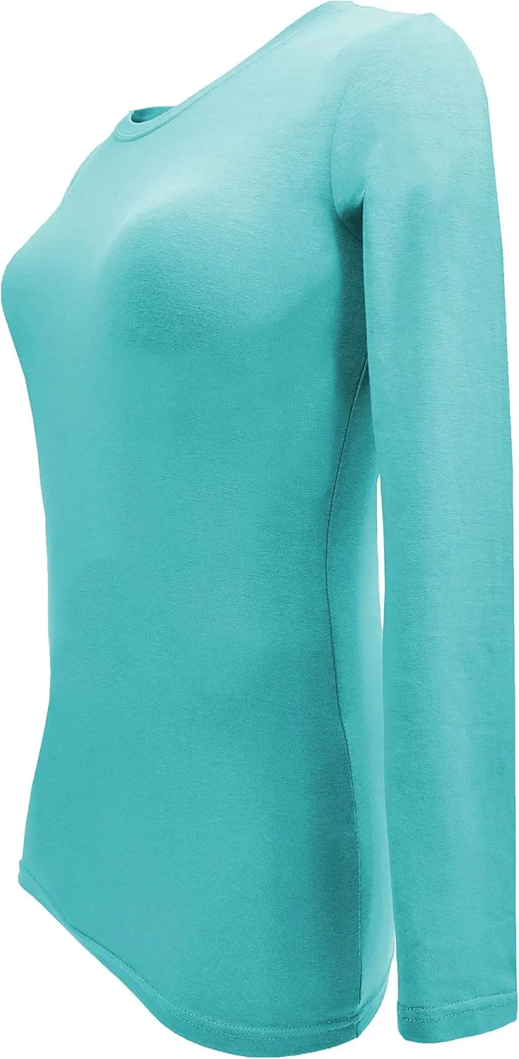 Natural Uniforms Women's Under Scrub Tee Crew Neck Long Sleeve T-Shirt Pack of 2 - Multi Pack of 2