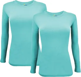 Natural Uniforms Women's Under Scrub Tee Crew Neck Long Sleeve T-Shirt Pack of 2 - Multi Pack of 2