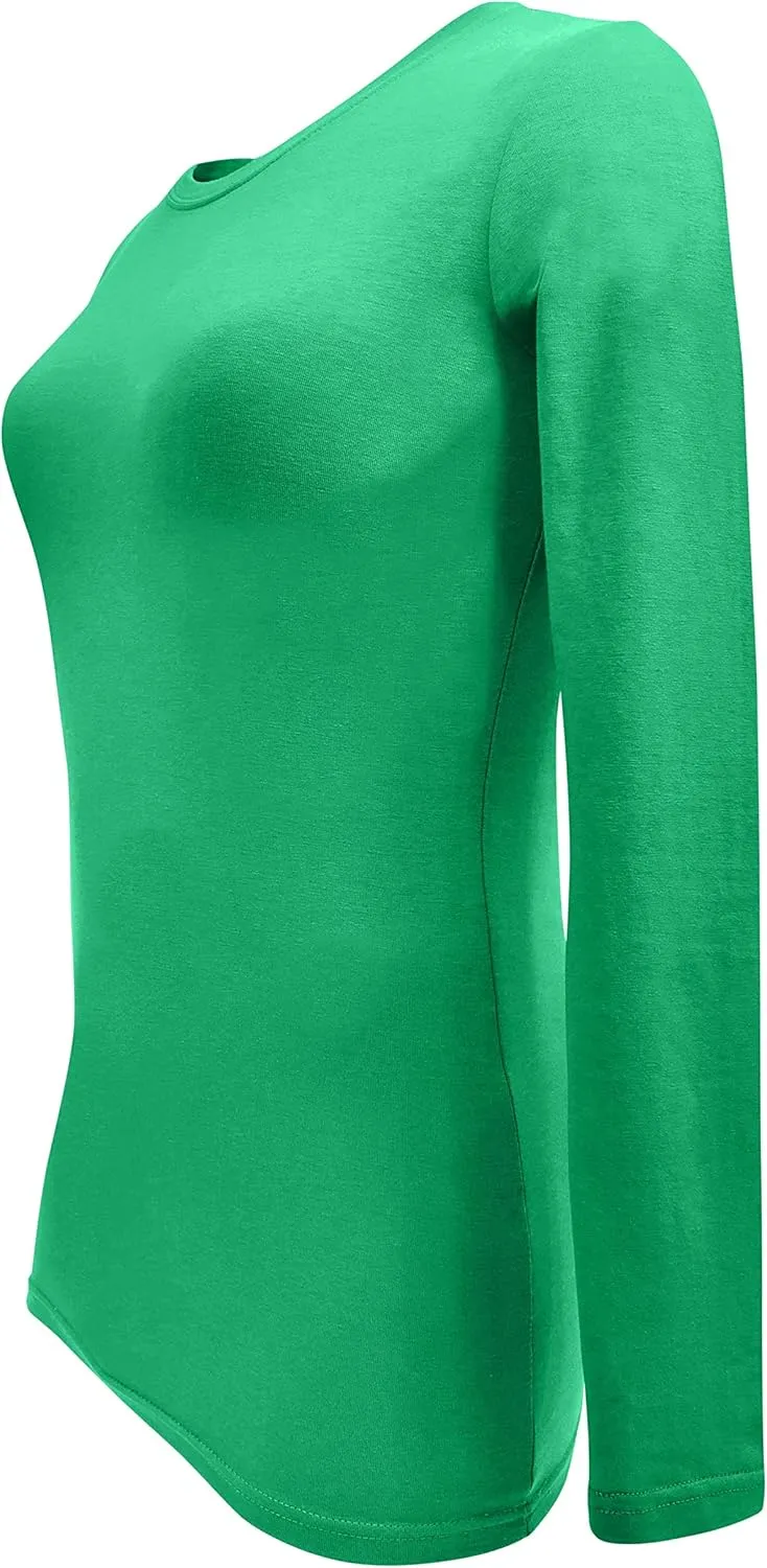 Natural Uniforms Women's Under Scrub Tee Crew Neck Long Sleeve T-Shirt Pack of 2 - Multi Pack of 2
