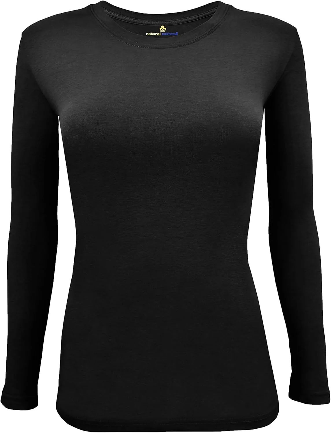 Natural Uniforms Women's Under Scrub Tee Crew Neck Long Sleeve T-Shirt Pack of 2 - Multi Pack of 2