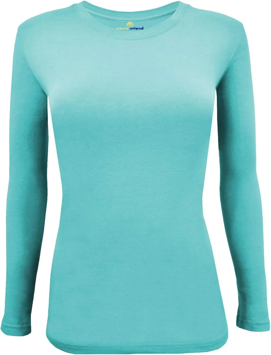 Natural Uniforms Women's Under Scrub Tee Crew Neck Long Sleeve T-Shirt Pack of 2 - Multi Pack of 2