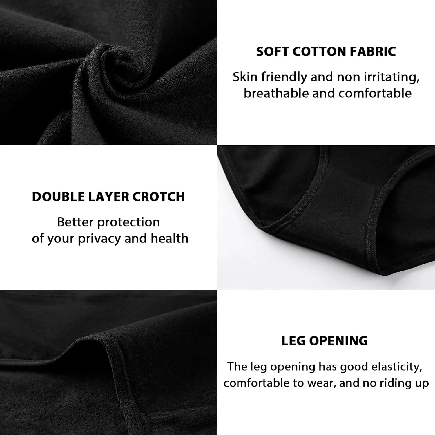 OLIKEME High Waisted Underwear for Women Cotton Slight Tummy Control Panties Postpartum Soft Full Coverage Briefs 5 Pack