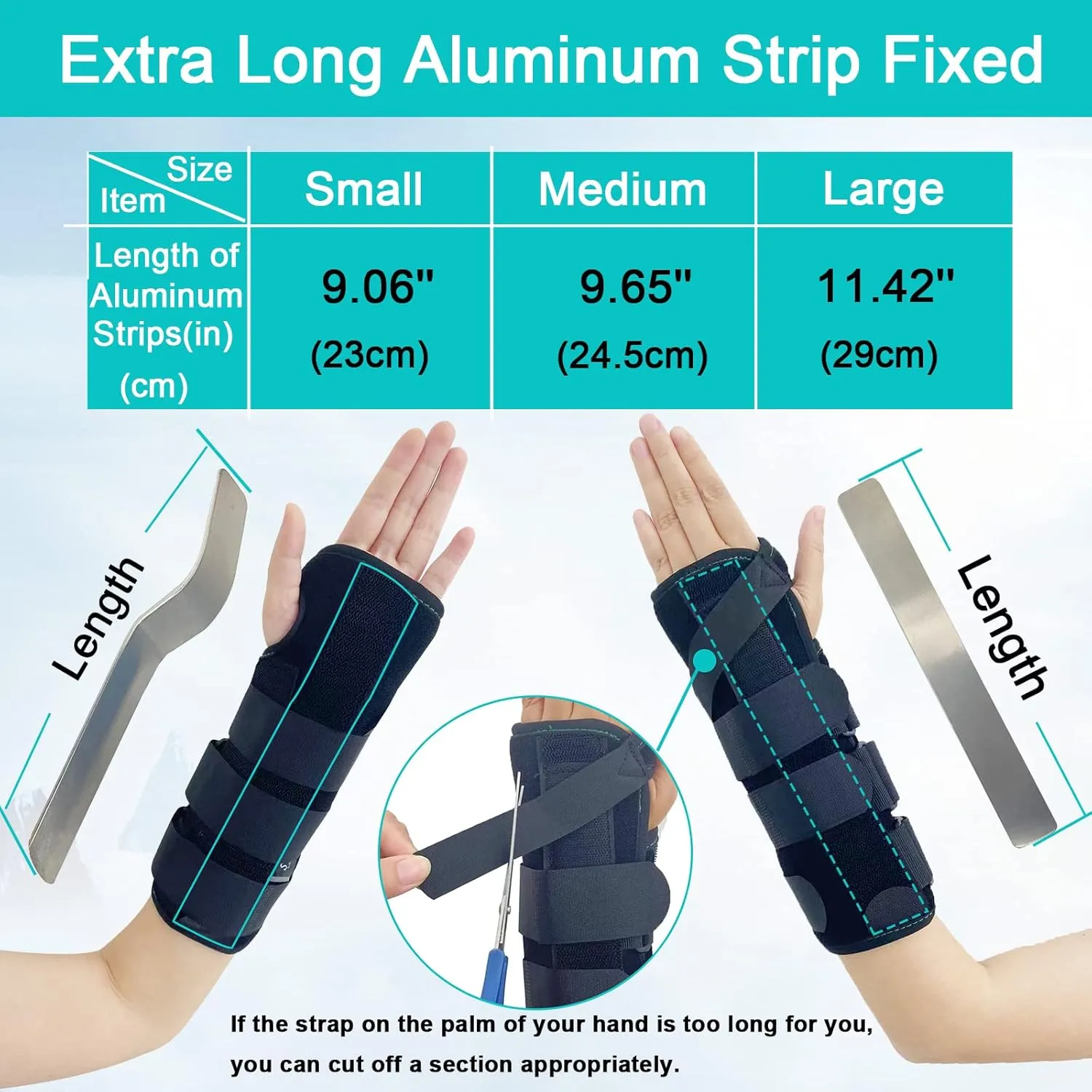 TANDCF Unisex Forearm and Wrist Support Splint Brace Double Fixation Wrist Brace for Carpal Tunnel,Adjustable Night Time Forearm Immobilizer Brace Splints,9.8 inch (25cm) length(RH/S)