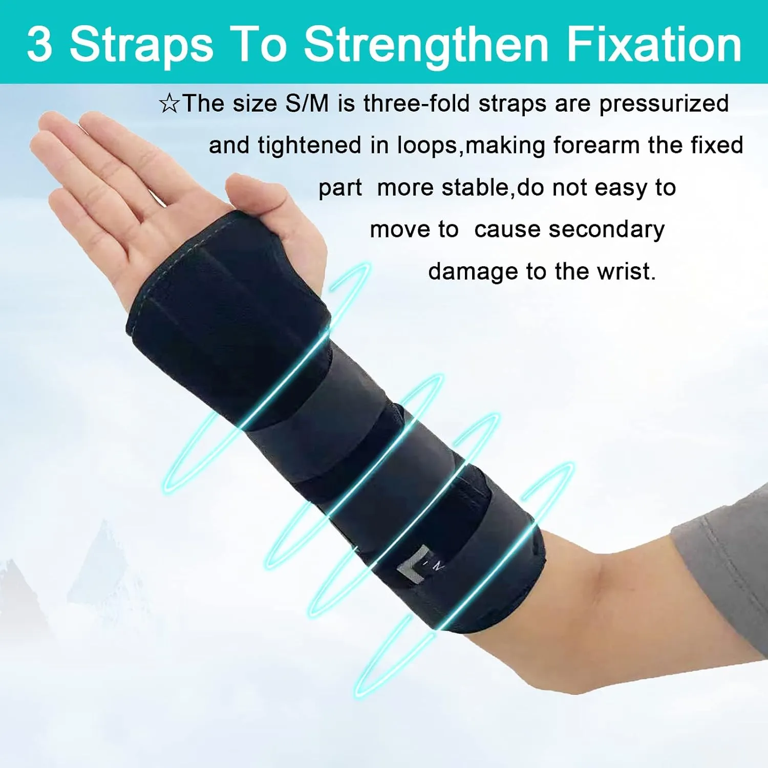 TANDCF Unisex Forearm and Wrist Support Splint Brace Double Fixation Wrist Brace for Carpal Tunnel,Adjustable Night Time Forearm Immobilizer Brace Splints,9.8 inch (25cm) length(RH/S)