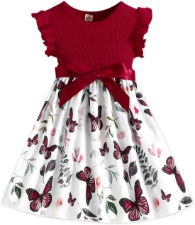 Toddler Girls Dress, Ruffle Sleeveless Summer Baby Girl Fashion Dresses 3-8Y