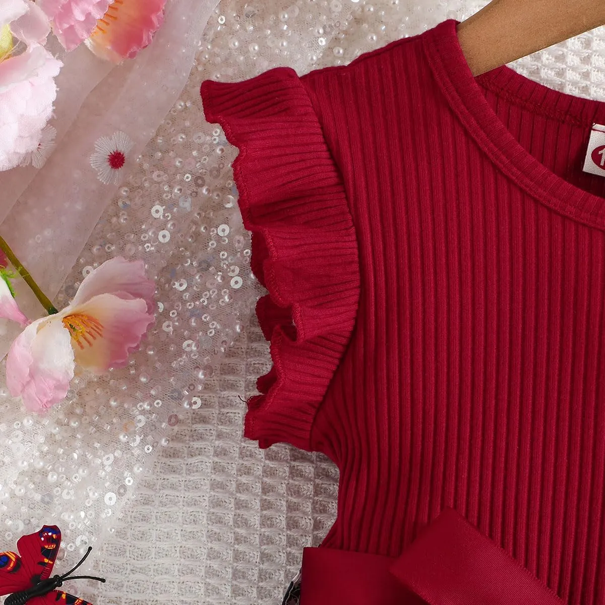 Toddler Girls Dress, Ruffle Sleeveless Summer Baby Girl Fashion Dresses 3-8Y