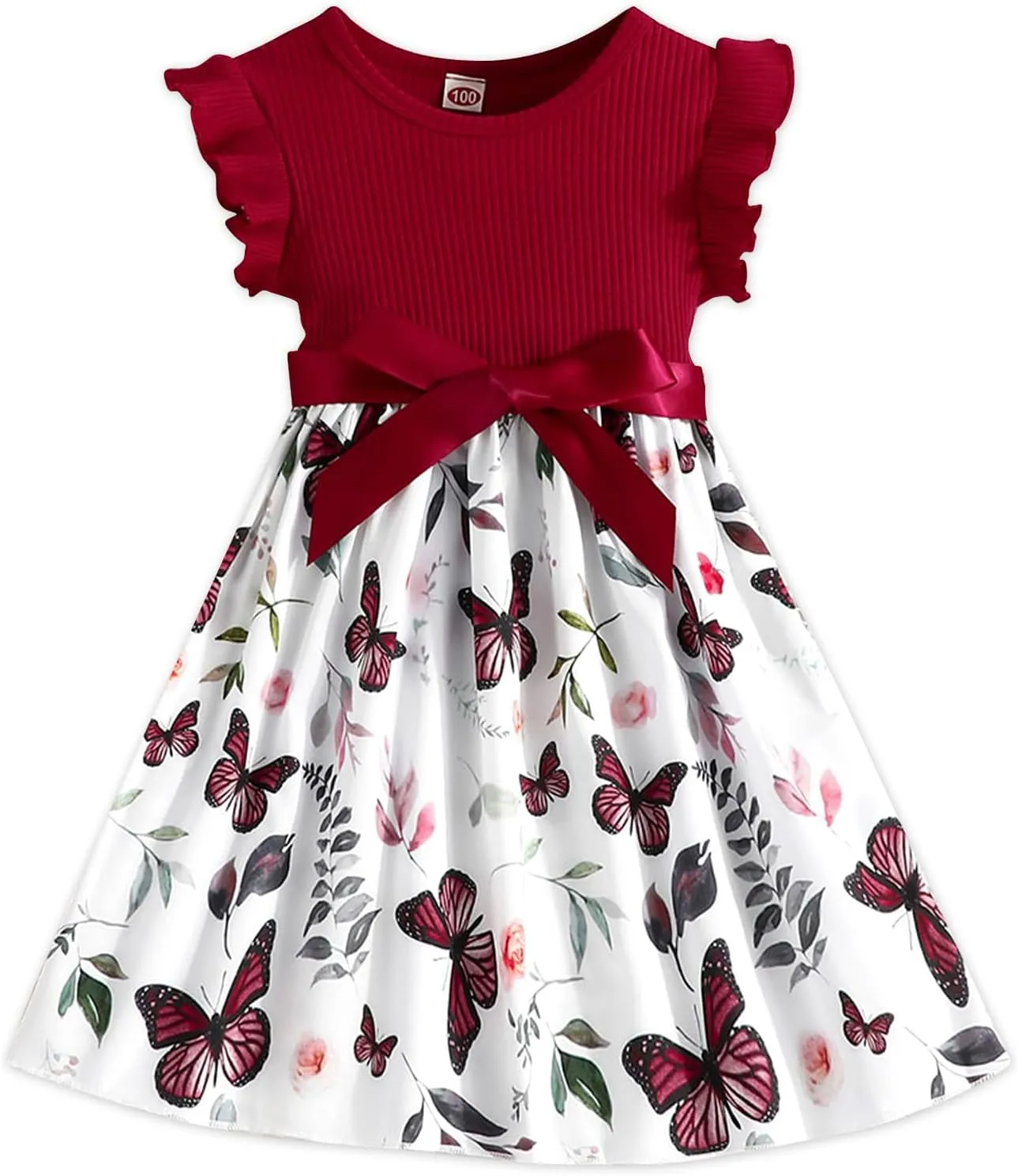 Toddler Girls Dress, Ruffle Sleeveless Summer Baby Girl Fashion Dresses 3-8Y