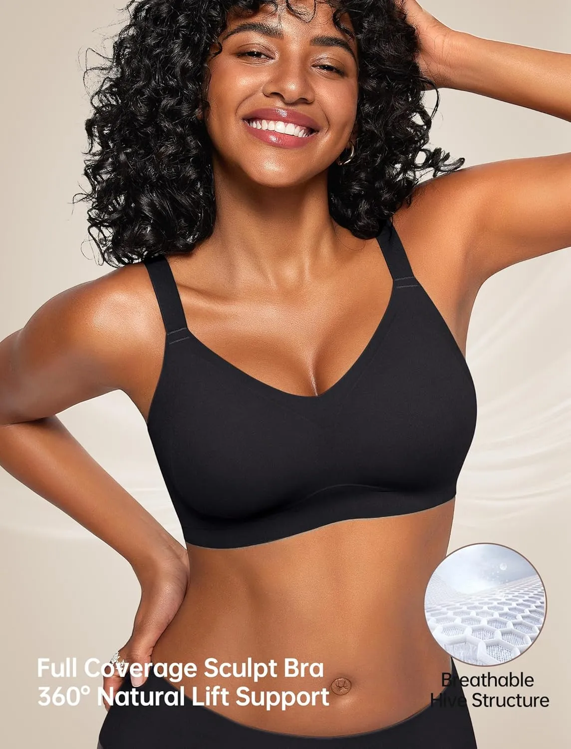 Vertvie Bras for Women No Underwire Wireless Push Up Seamless Full Coverage Comfort Sports Everyday Bra Regular & Plus Size