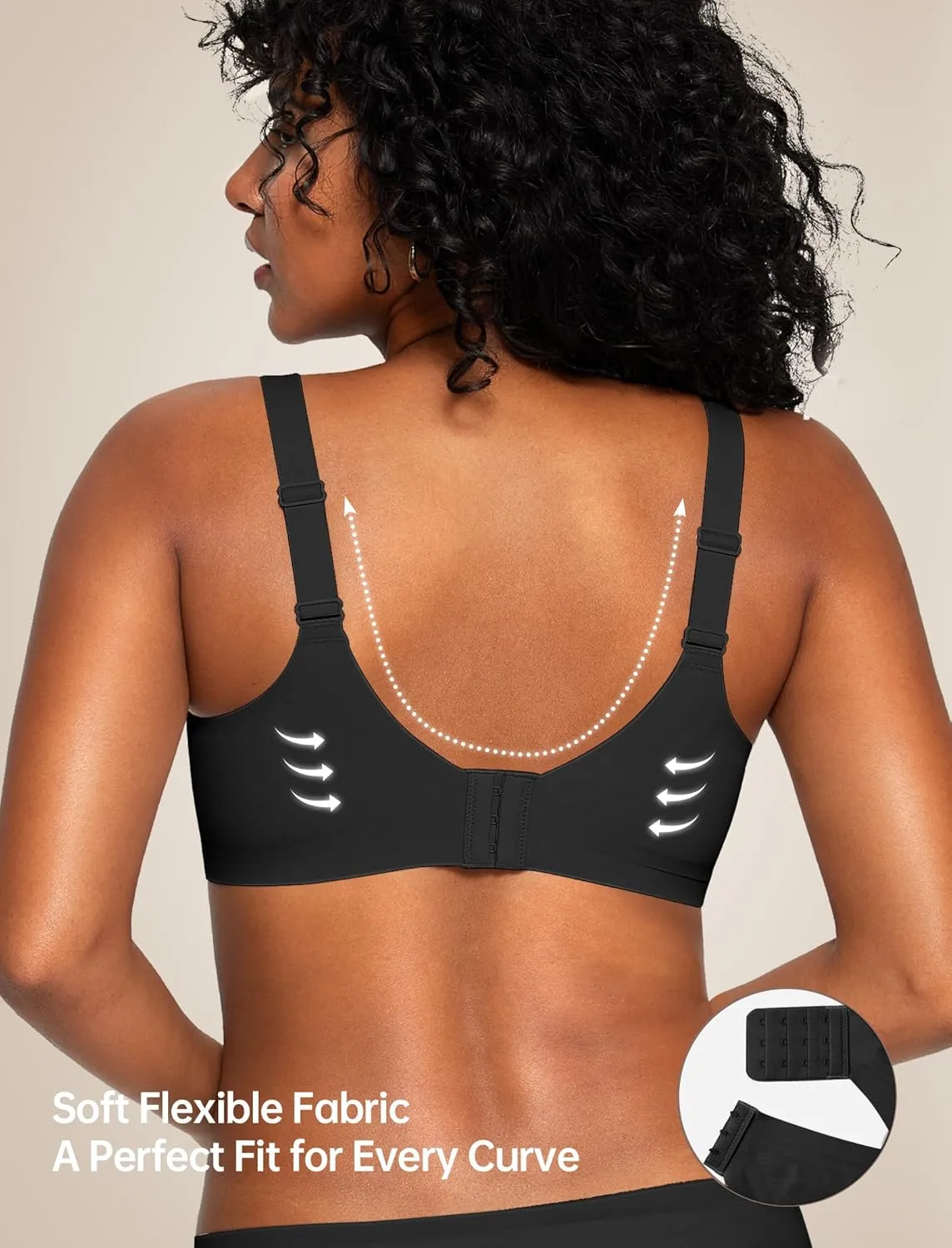 Vertvie Bras for Women No Underwire Wireless Push Up Seamless Full Coverage Comfort Sports Everyday Bra Regular & Plus Size