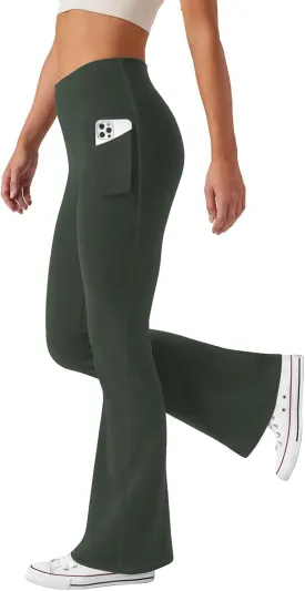 Women's Flare Yoga Pants with Pockets High Waist Casual Bell Bottom Bootcut Leggings