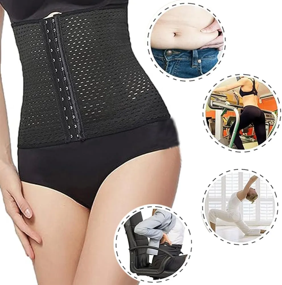 Youloveit Women's Waist Trainer Corset for Everyday Wear Steel Boned Tummy Control Body Shaper with Adjustable Hooks