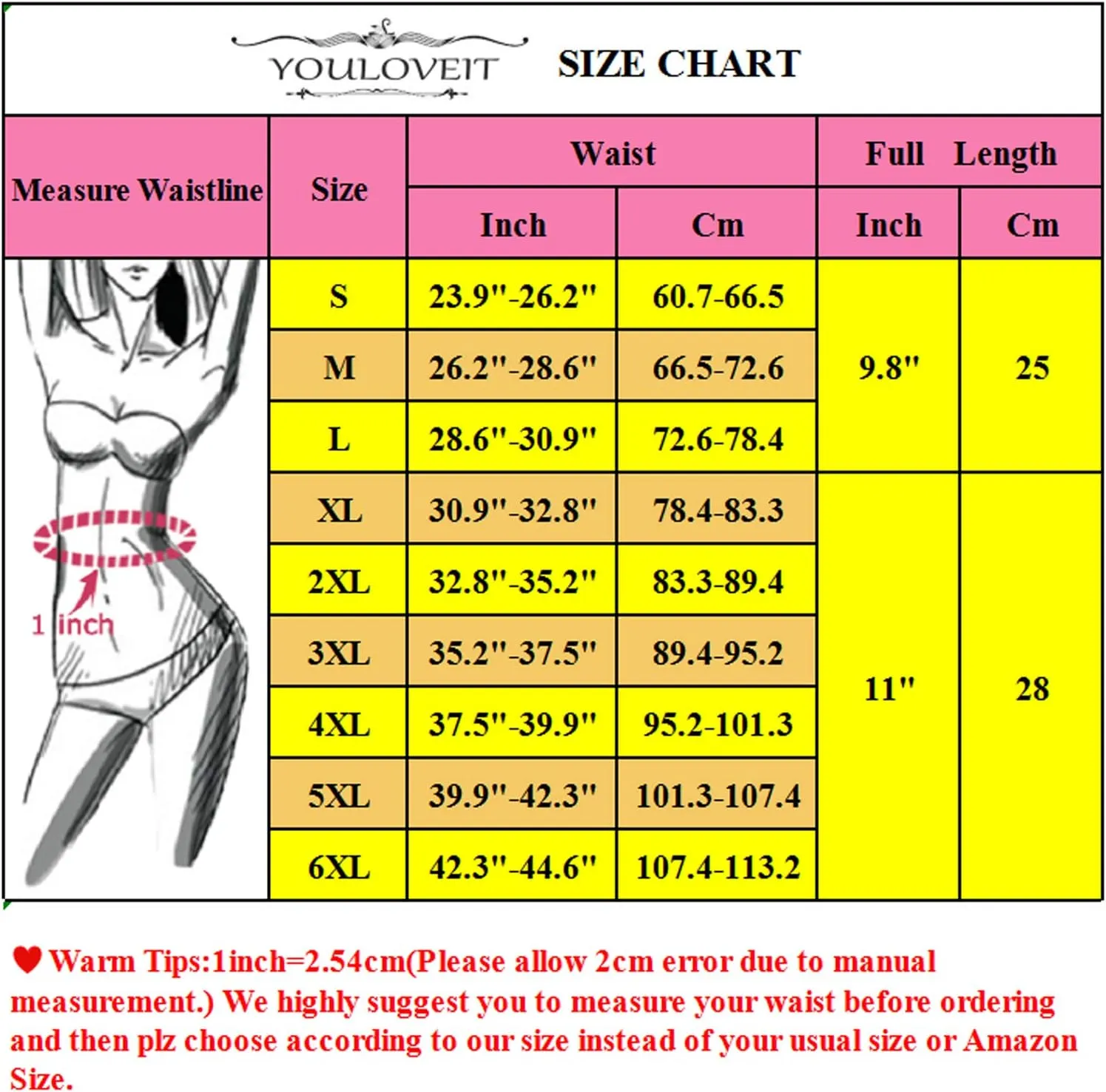 Youloveit Women's Waist Trainer Corset for Everyday Wear Steel Boned Tummy Control Body Shaper with Adjustable Hooks