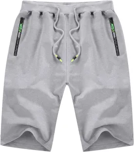 YTD Men's Shorts Casual Classic Fit Drawstring Summer Beach Shorts with Elastic Waist and Pockets